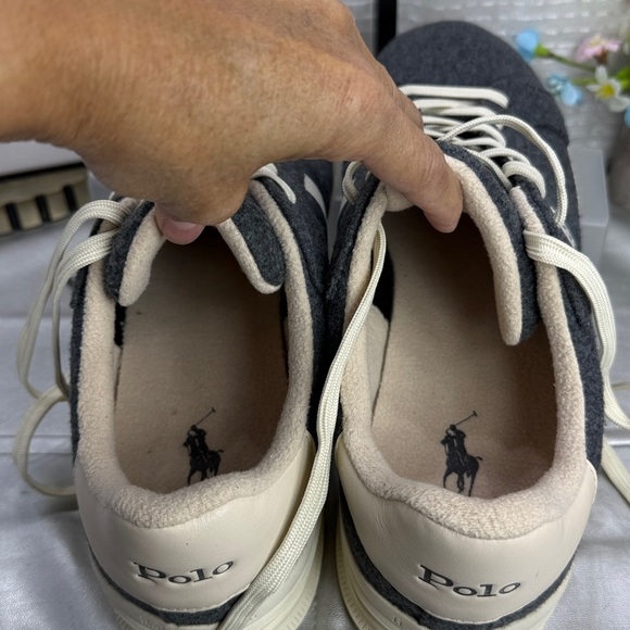 (F) POLO RALPH LAUREN Men's Heritage Court II Flannel, Grey, Size 15 - Picture 7 of 11